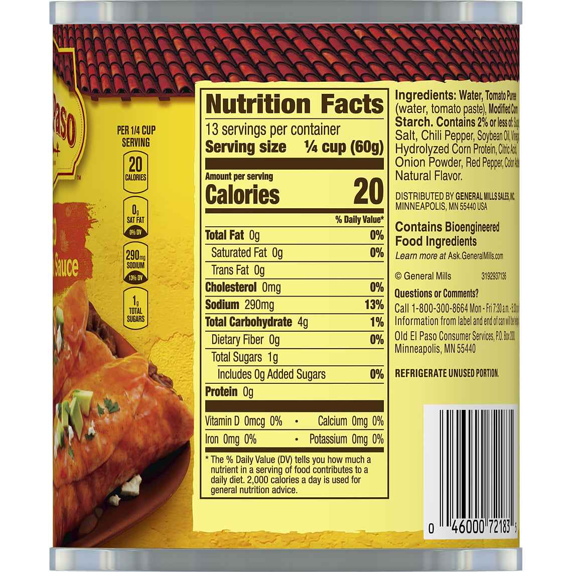 Enchilada Sauce, Mild, Red, 28 oz Can Old El Paso